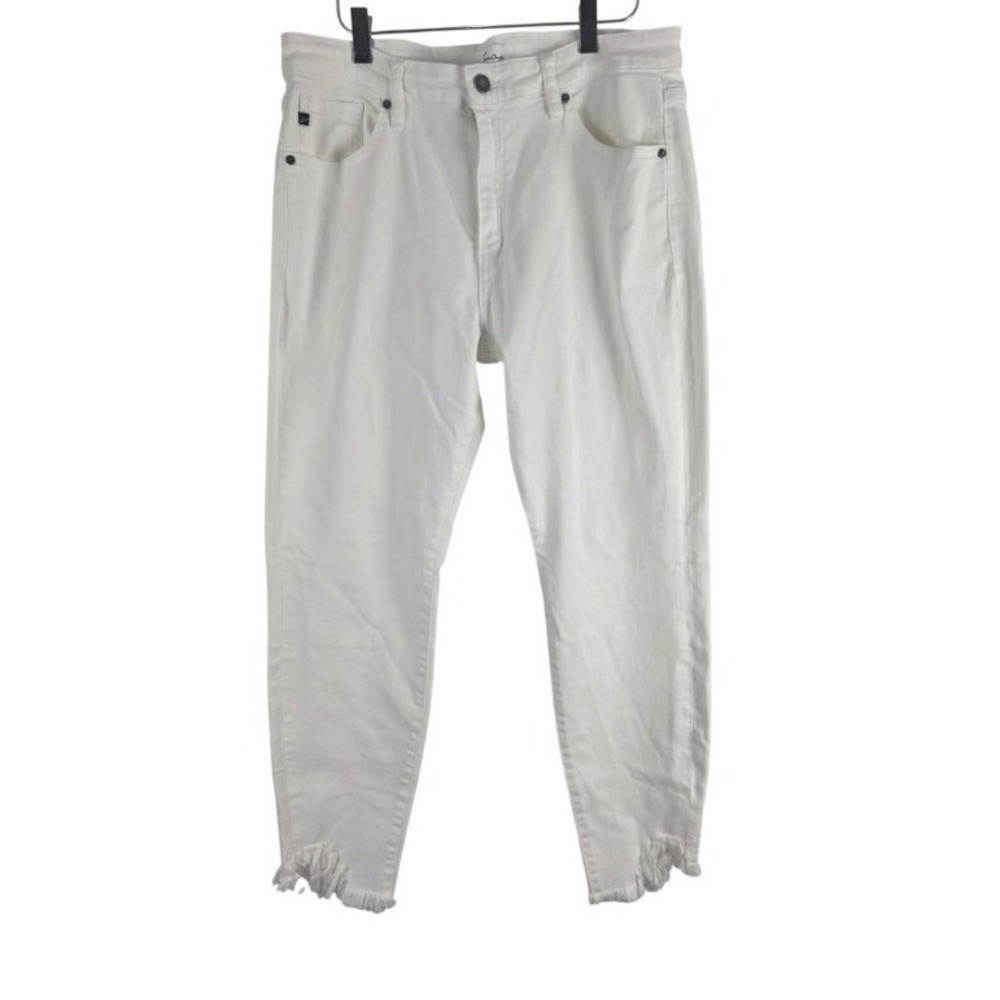 Kancan Jeans 15/31 Womens White Raw Hem High Rise White Stretchy Boho